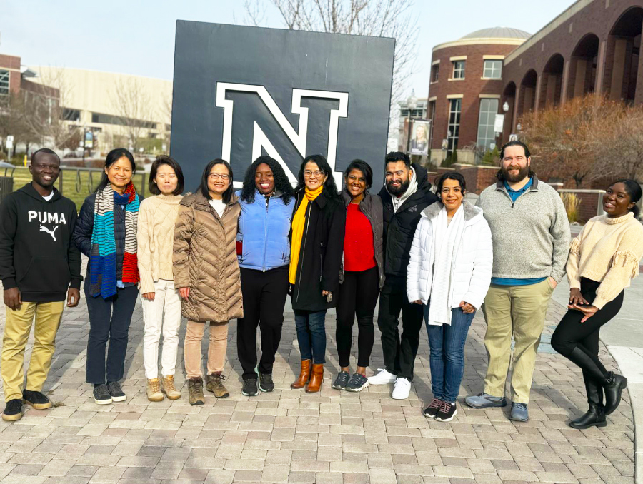 Faculty and students in front of the Nevada N