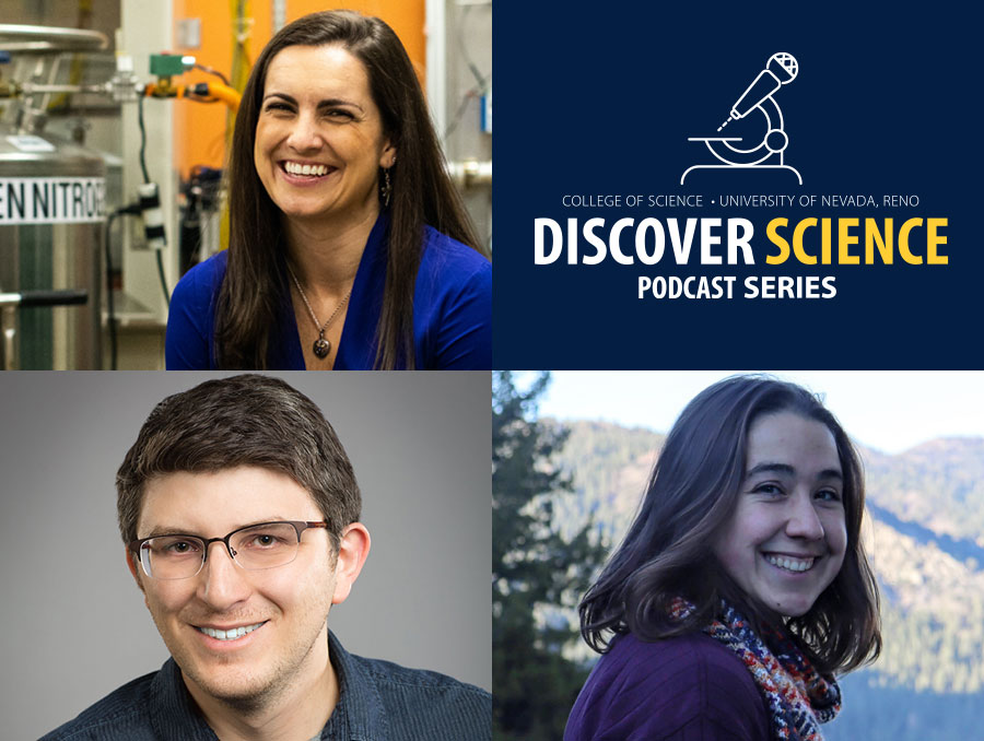 Discover Science compilation image of hosts and Sarah Hörst