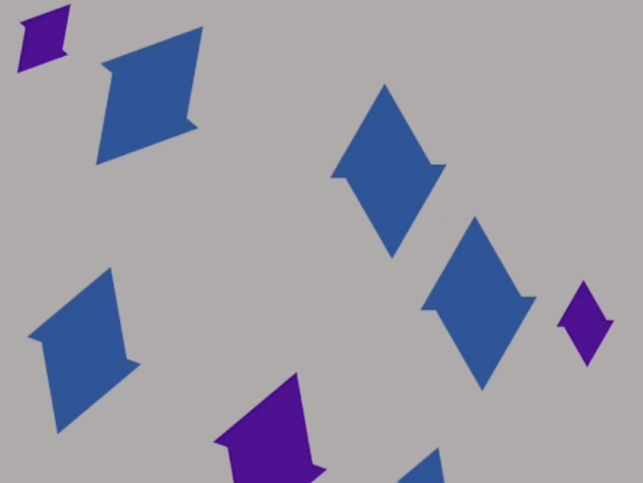 Several Poggendorff triangles in blue and purple on a gray background. The Poggendorff triangles are two triangles that appear to share an edge.