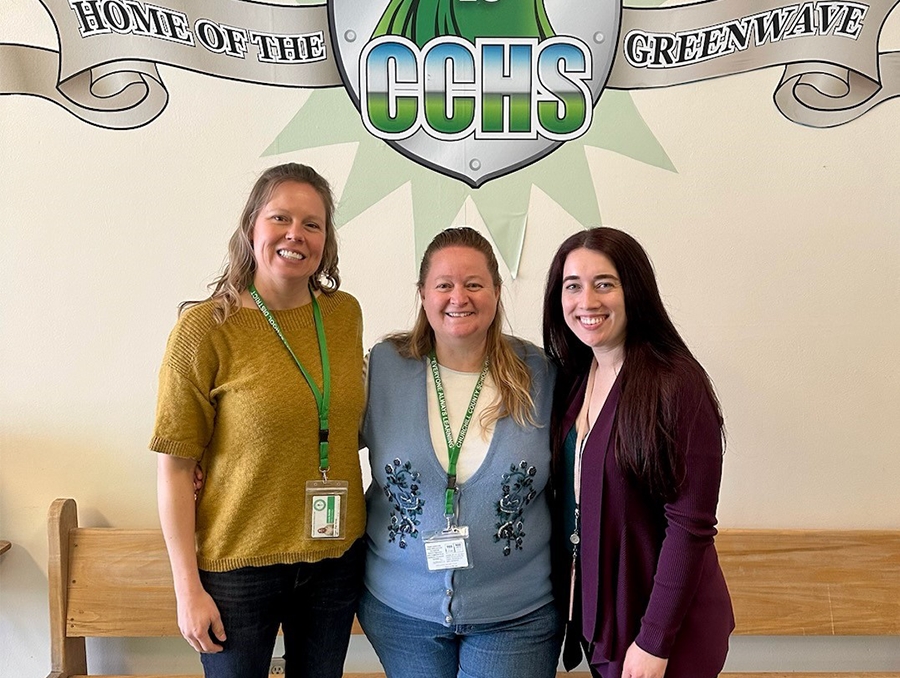 Jamie Beidle, Cindy Black and Kathryn Padmos at Churchill County High School