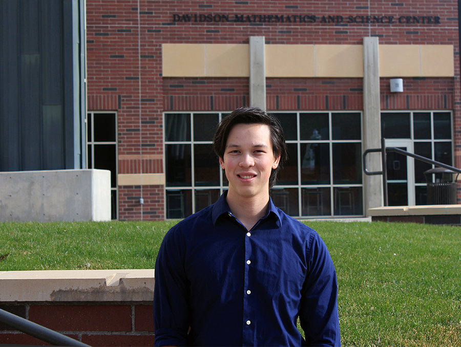 Robert Gillespy standing in front of the Davidson Math and Science Center.