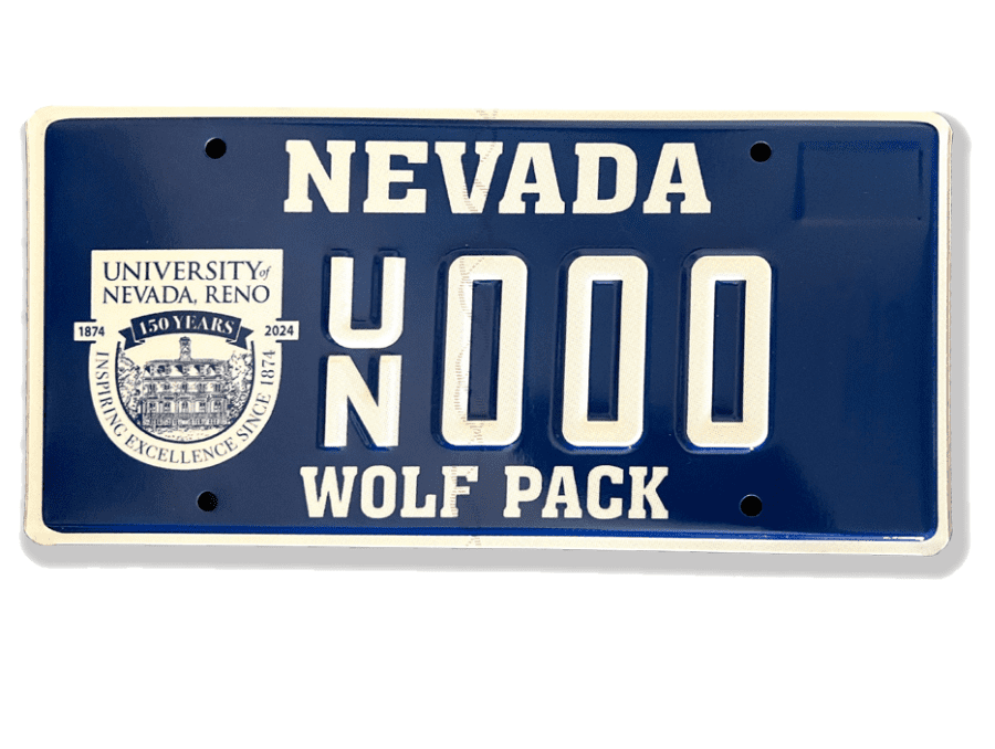 University of Nevada, Reno commemorative license plate example