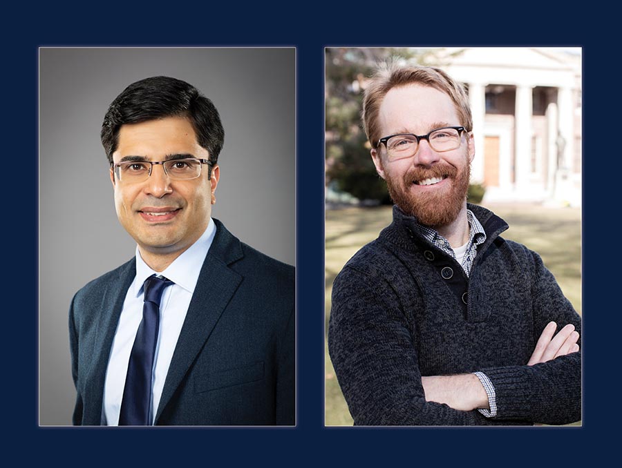 Photo collage with two images: a head shot of Hamed Ebrahimian and a head shot of Neil Lareau