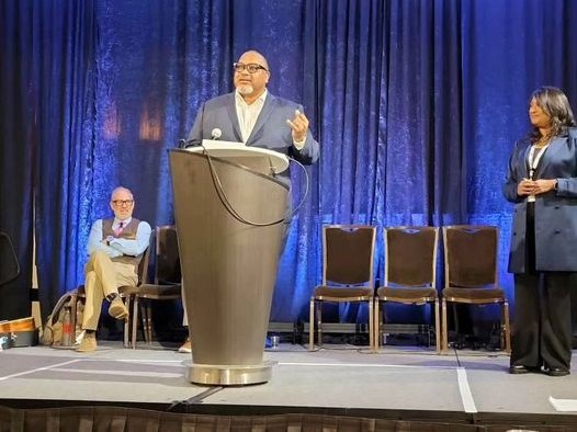 Dean Easton-Brooks welcoming participants at the conference