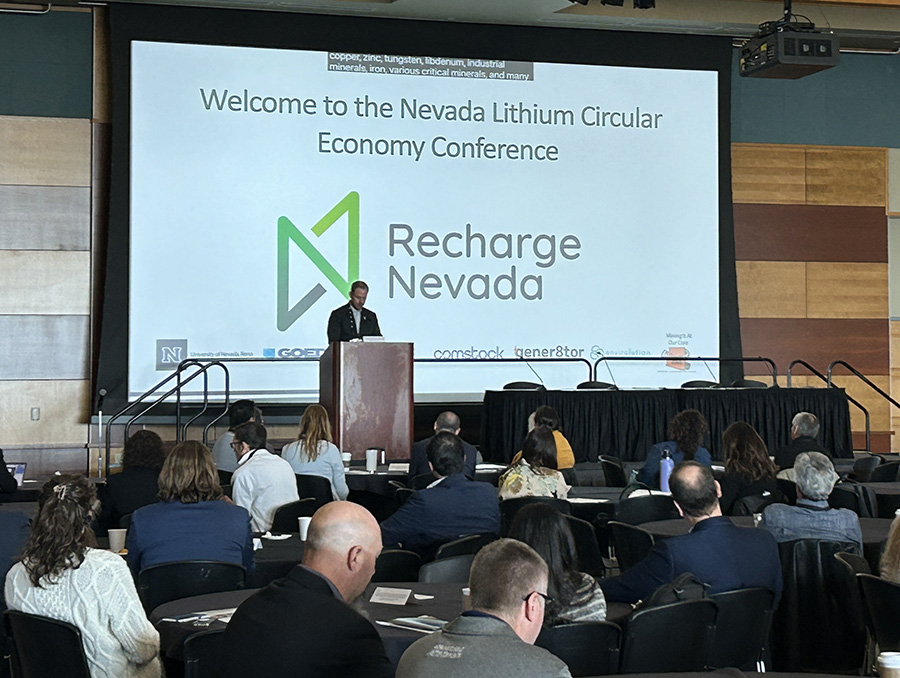 Welcome to the Nevada Lithium Circular Economy Conference slide presentation to conference attendees seated in the UNR Milt Glick Ballroom.