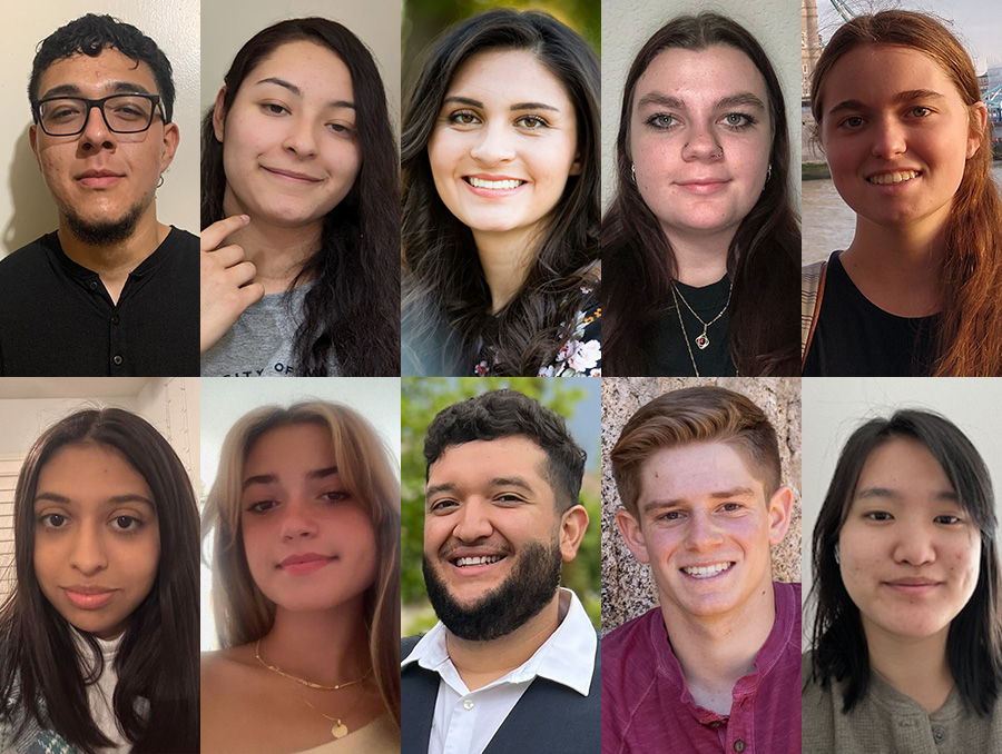 Portraits of the ten scholarship recipients