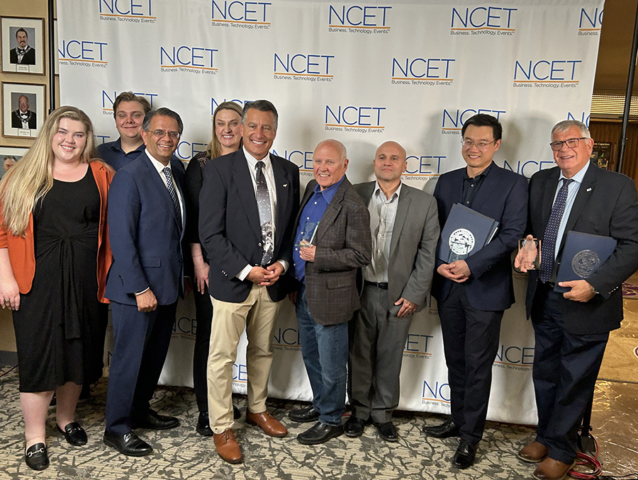 University of Nevada, Reno group of award recipients pose for a photo at the NCET Tech Awards evening, May 13, 2024.