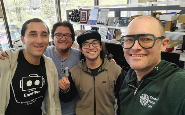 Team photo of EmotiBit, a scientifically-validated wearable sensor module.