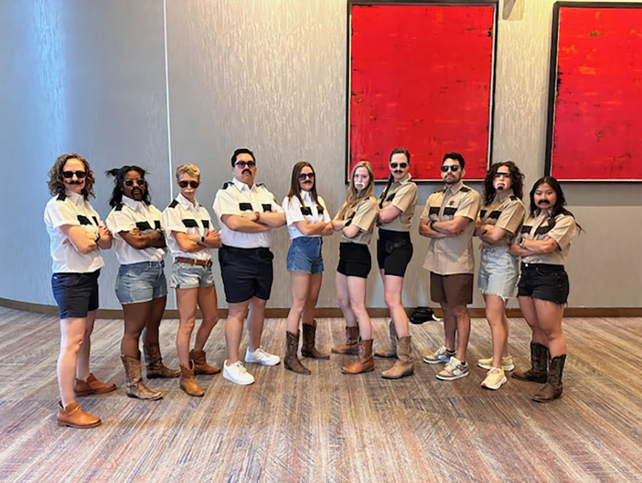 Lara and fellow physician assistant students dressed as Reno 911's 'lieutenant dangle' at the AAPA Ultrasound Competition.