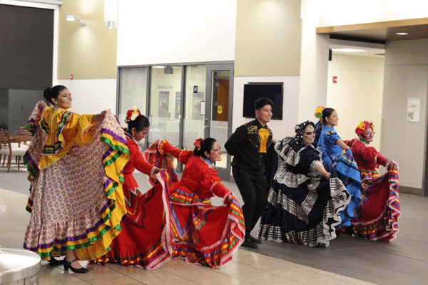 Folklorico dancers performing.