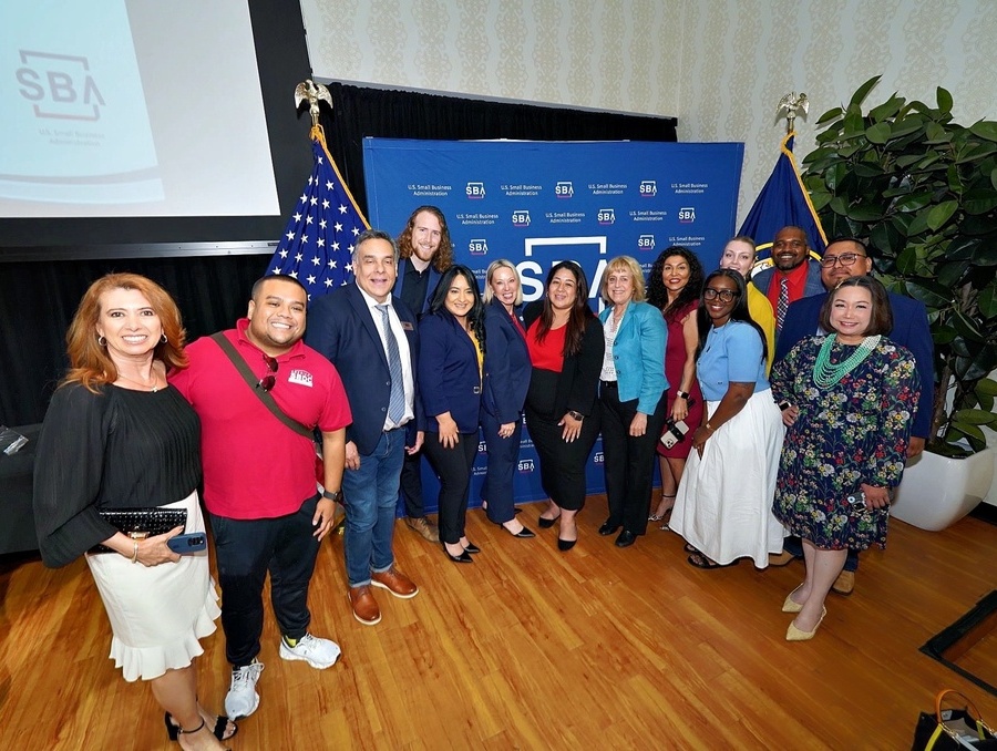 Staff members from the Nevada SBDC gather to take a group photo.
