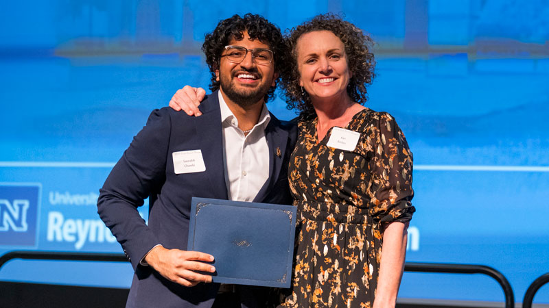 Saurabh Chawla and Kari Barber at the celebration.