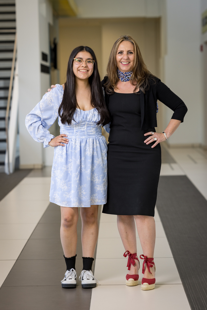Kassandra Medina Torres posing with mentor Eleni Oikonomidoy.