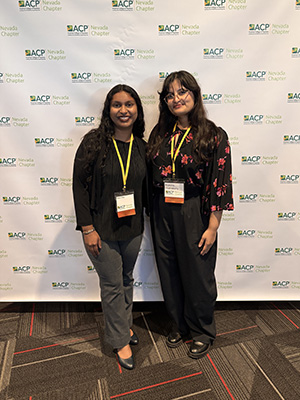 Vera Vaz abd Arunima Chakraborty at the American College of Physicians Nevada Conference.