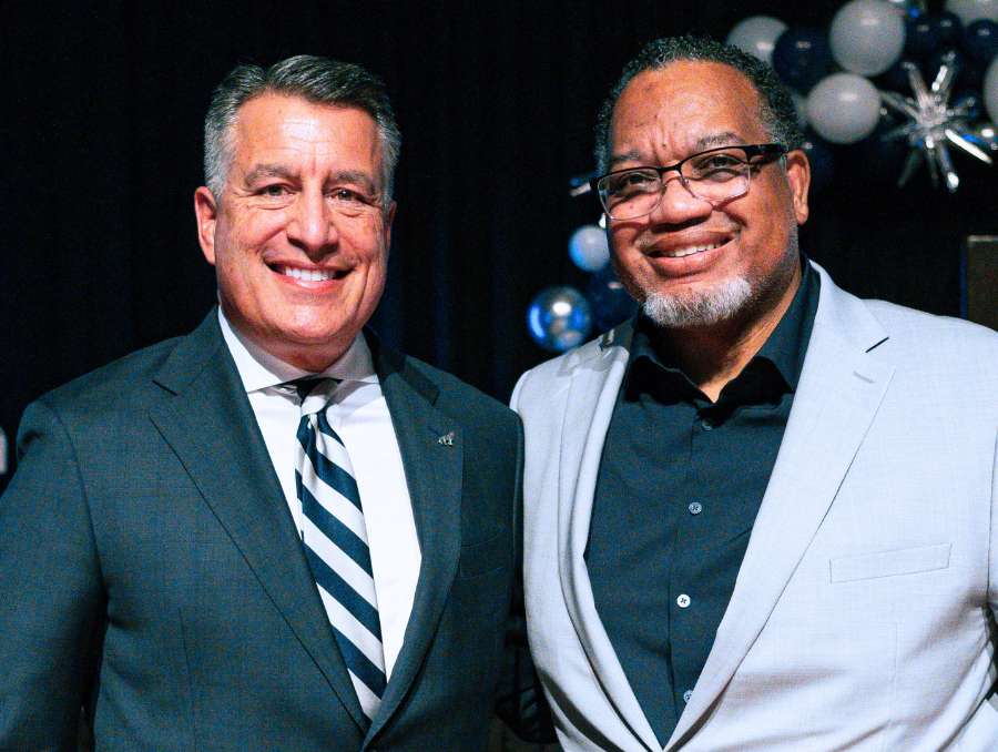President Brian Sandoval and Dean Donald Easton-Brooks.