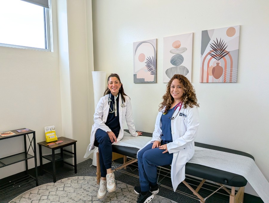 Vania Carter-Strauss and Marlyn Arce-Gomez at the community clinic inside the Boys and Girls Club of Truckee Meadows