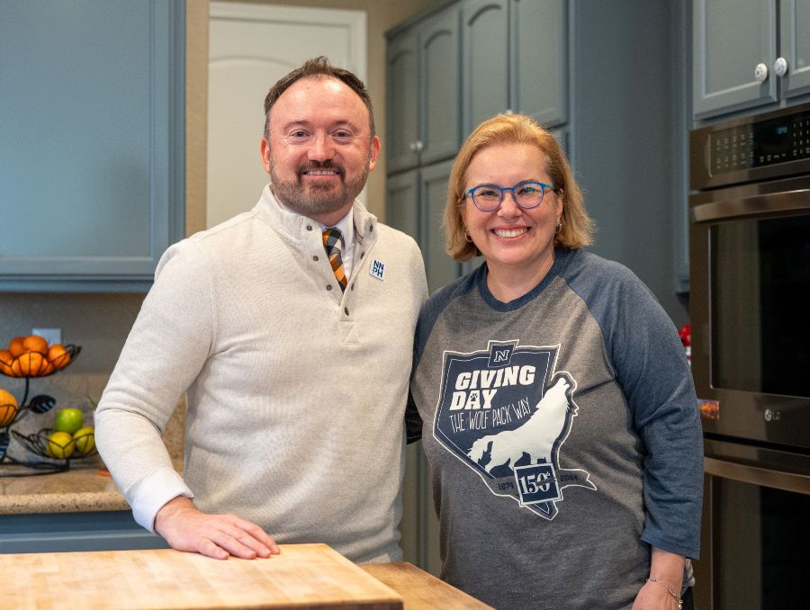 Chad Kingsley and Dean Muge Akpinar-Elci on the set of Brewing Better Health.
