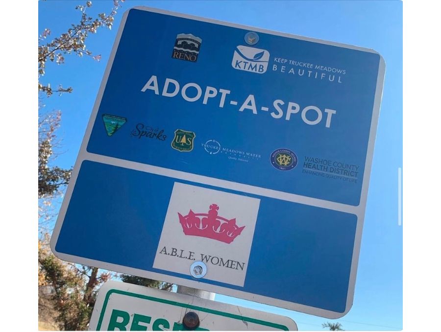Sky county park sign with ABLE Women logo. 