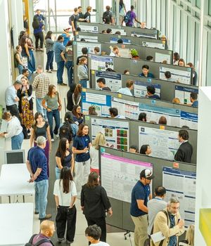 Bird-view image of the 2026 molecular biosciences poster show.