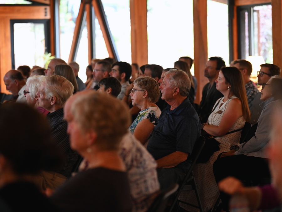 The audience in Lake Tahoe listening to a speaker.
