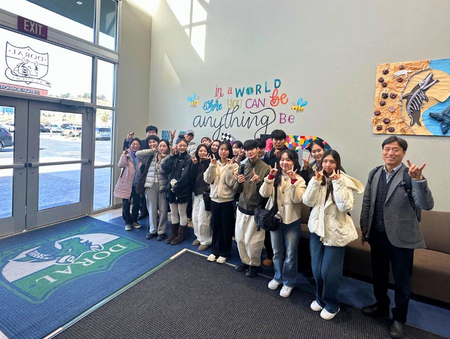 South Korean students and leaders at Doral Academy.