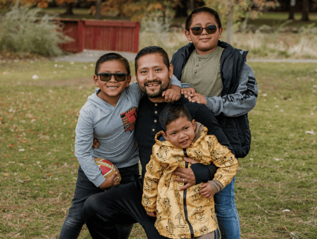 Dad and boys at the park.
