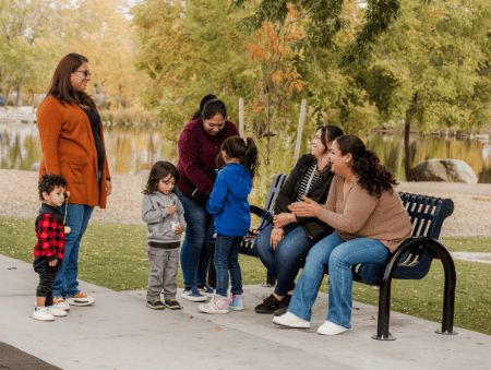 A family at the park.