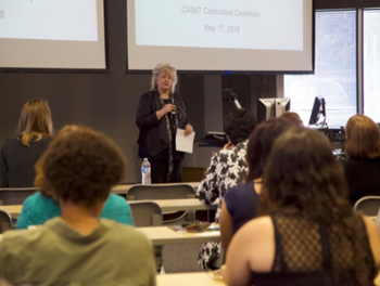 Nancy Roget at a CASAT graduation.