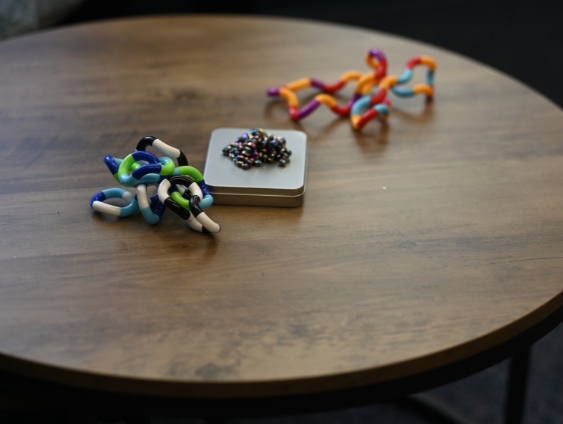 Fidget gadgets at the School of Public Health Student Wellness Center.