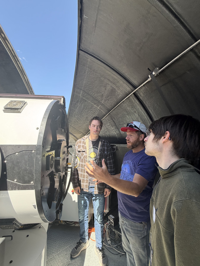 Undergraduate students receive tour of Great Basin Observatory.
