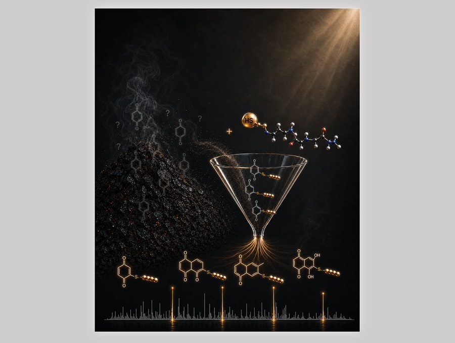 Illustration depicting molecules, a beaker and a waveform.