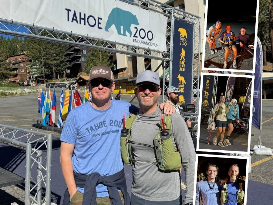 Photo collage of UNR Med students and faculty participating at the Tahoe 200 race