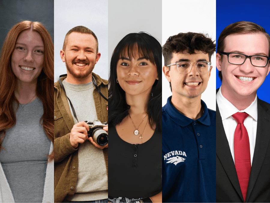Headshots of five students combined into a row, including Ally Larkin, Nick Stewart, Mariel Joy Day, Eric Chernaev and Alin Beane.