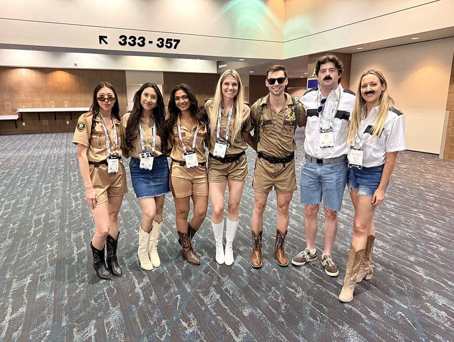 PA students dressed in Reno-911 themed costumes.