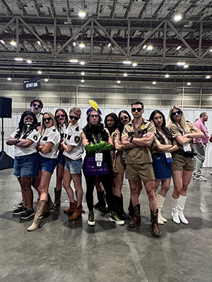 PA students dressed up in Reno-911 themed costumes.