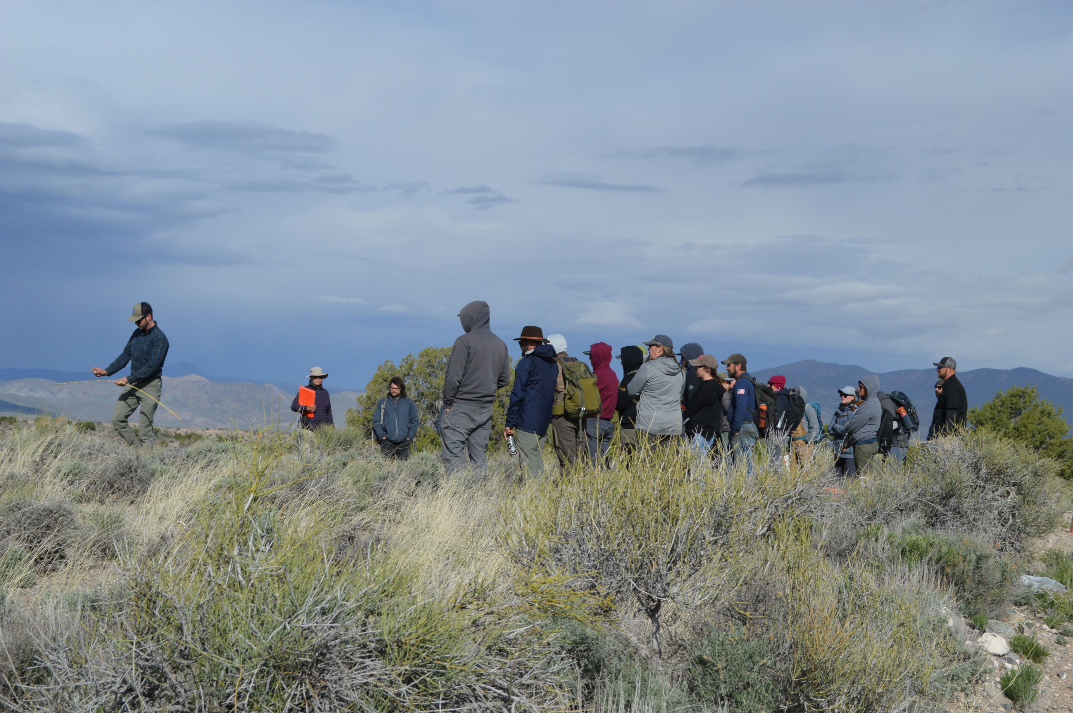 Lucas Phipps teaching an adult class at the Pine Nut Mountains in northwestern Nevada.