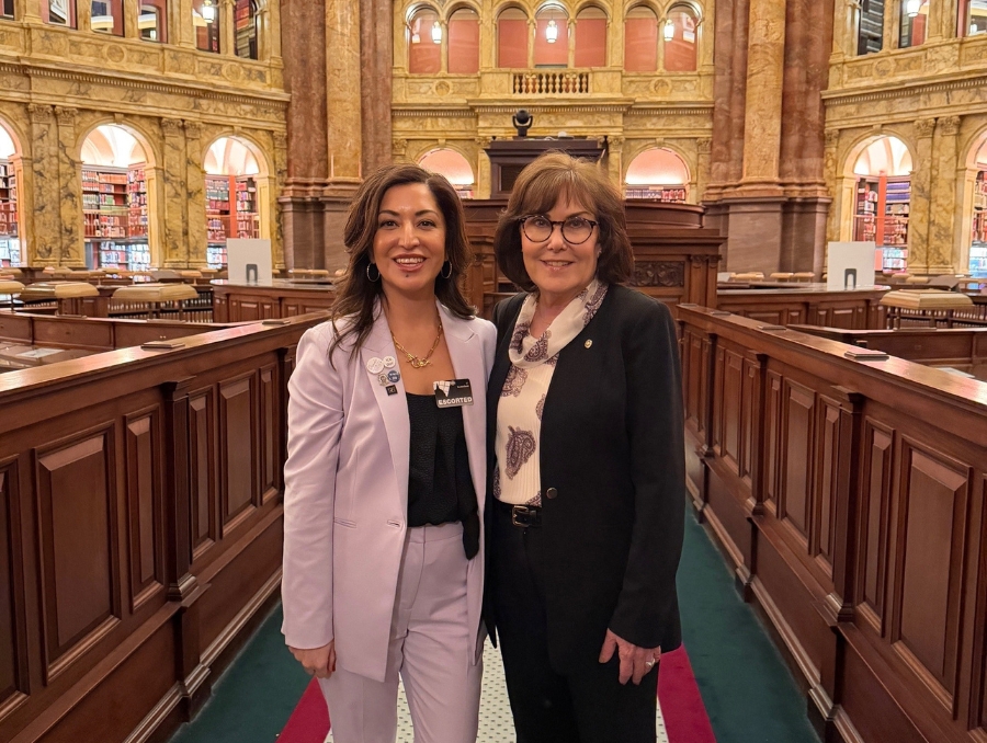 Vania Carter-Strauss and Senator Jackie Rosen inside the Library of Congress.