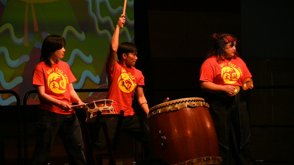 Drummers on stage during Lunar New Year.