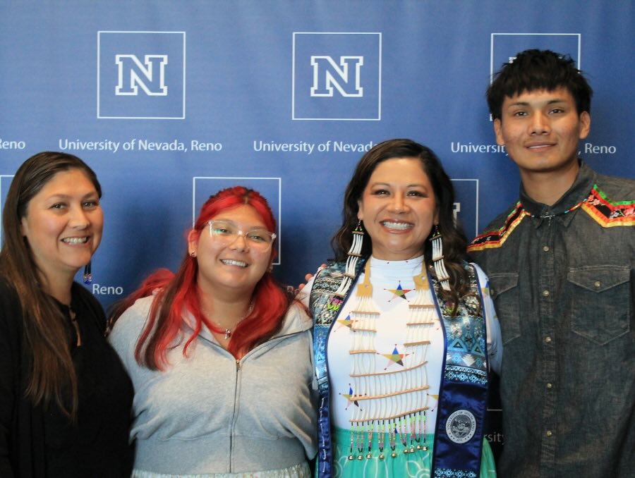 Misty Youngbear and her family at the Nevada Indigenous Affinity Celebration.