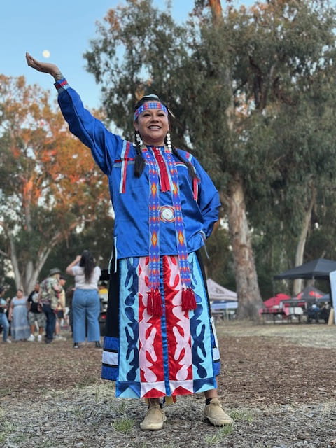 Misty Youngbear in traditional indigenous dress.