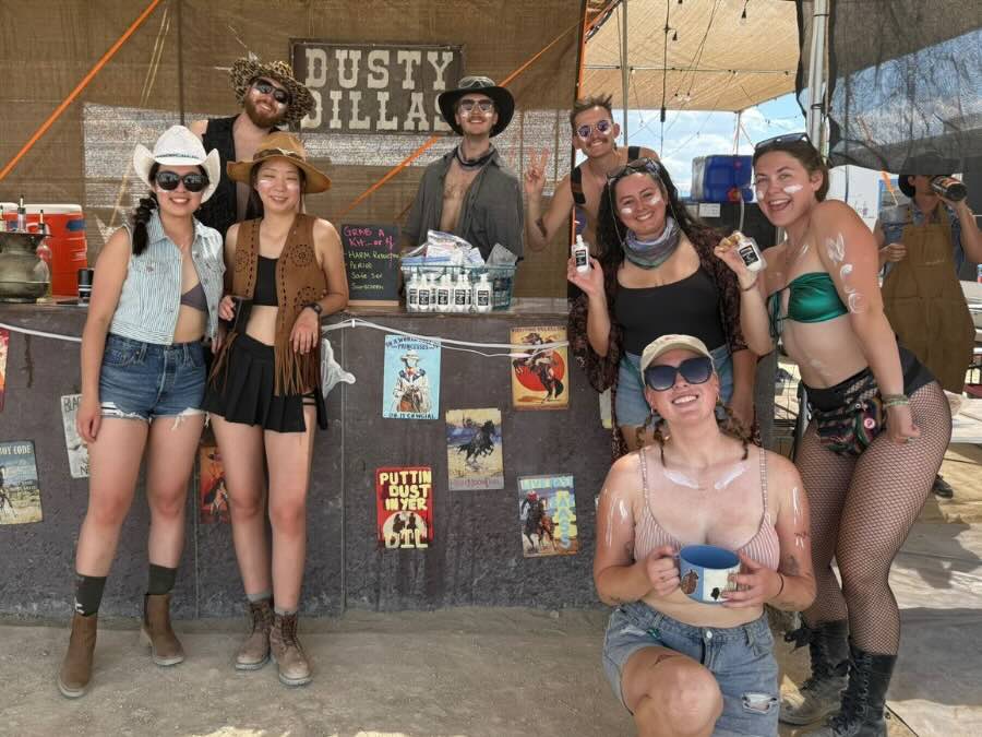 Dusty Dillas celebrate at Burning Man.
