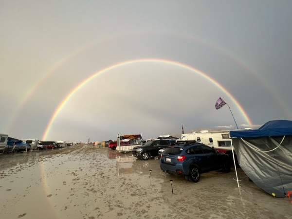 A rainbow on the Burning Man playa.