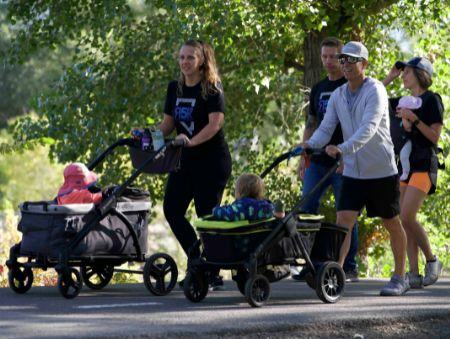 Families walking with strollers at the NRAP 5RK.