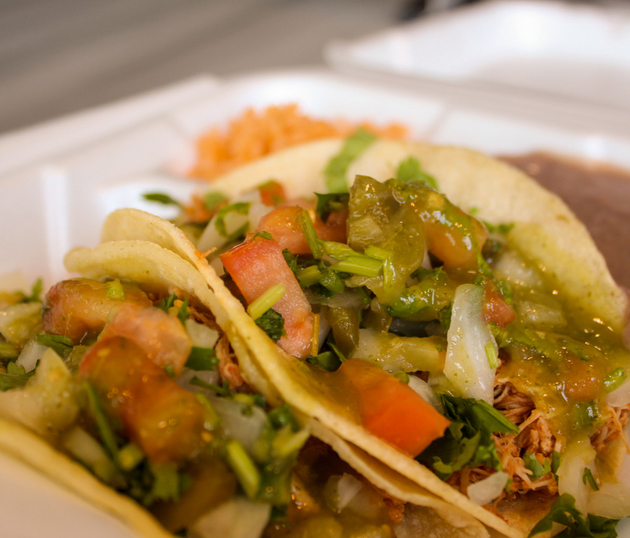 Street tacos on a plate.