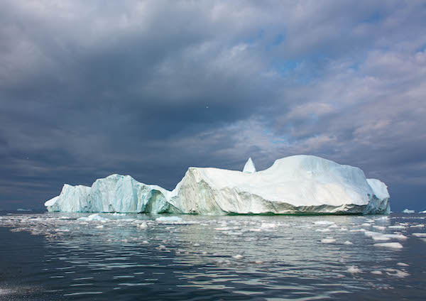 A glacier in the water in Greenland