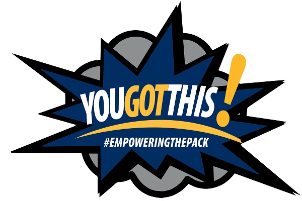 You Got This! #EmpoweringThePack logo with a cartoon cloud and explosion behind the words