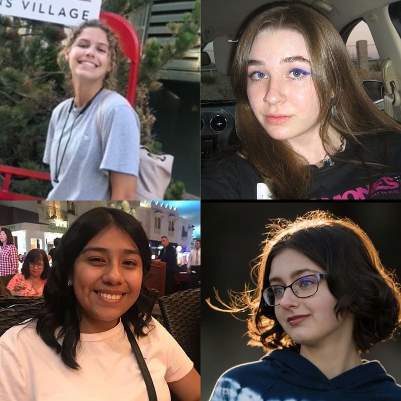 Clockwise from top left: Kalia Johnson, Delaney Lewis, Isabella LoConte, Jacquelin Merino Rojas