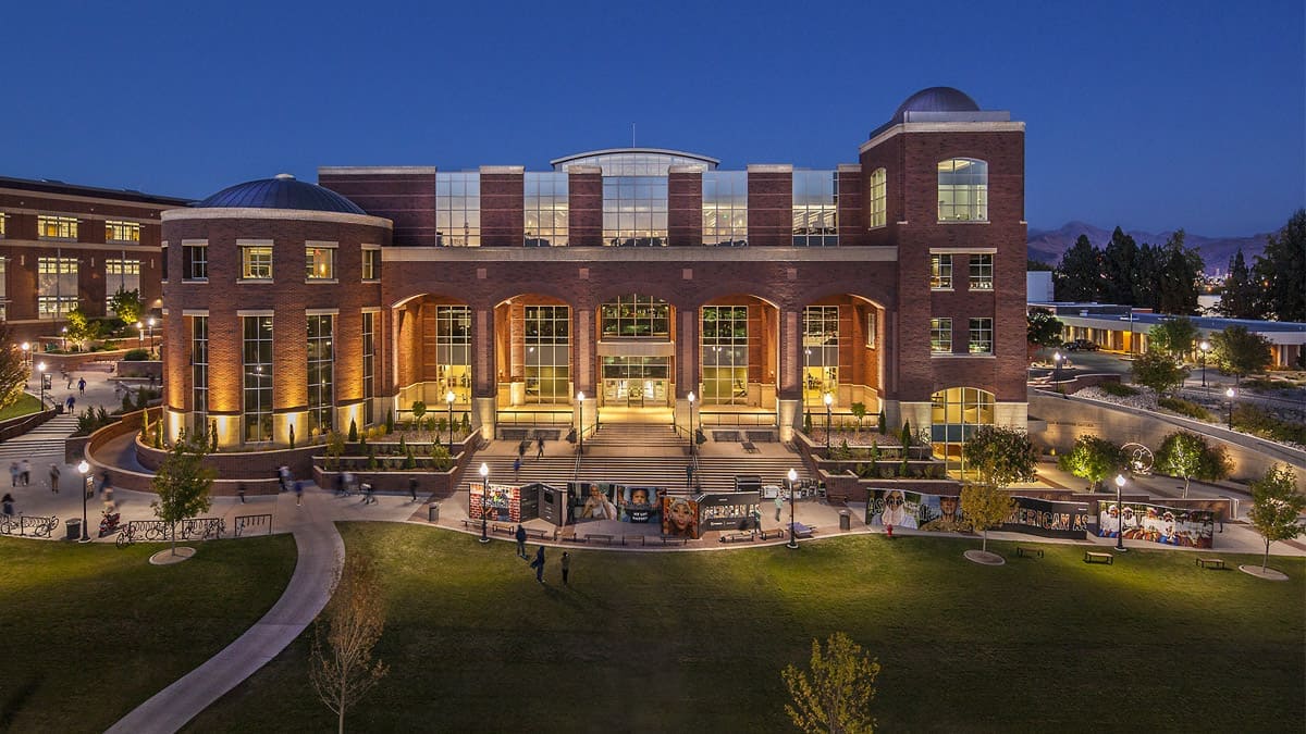 The Knowledge Center at night