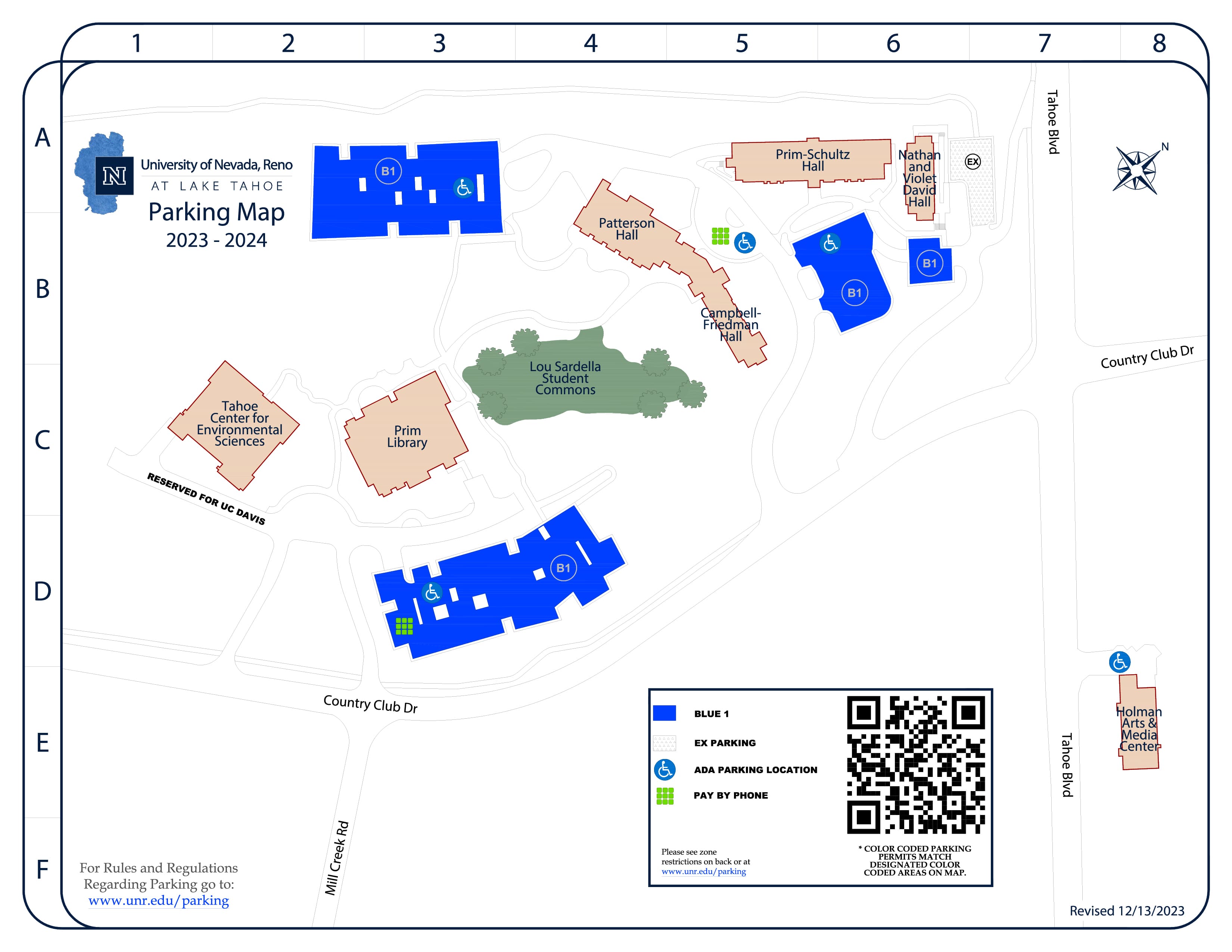 Map of parking at Lake Tahoe.